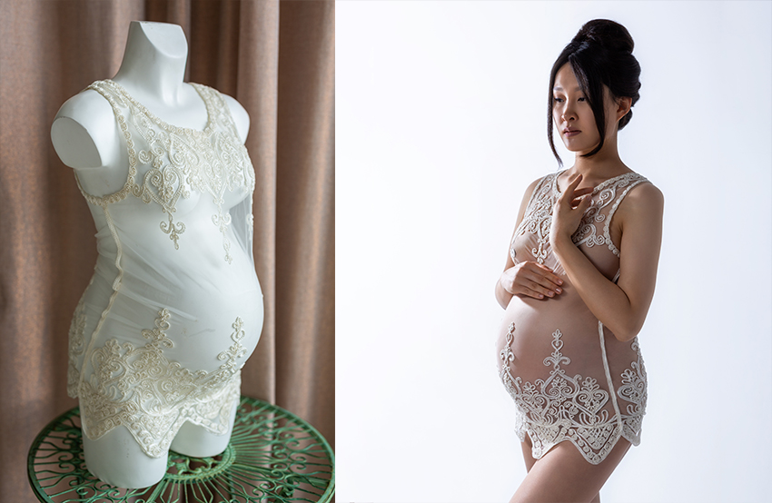 Белое боди для фотосессии беременной в аренду